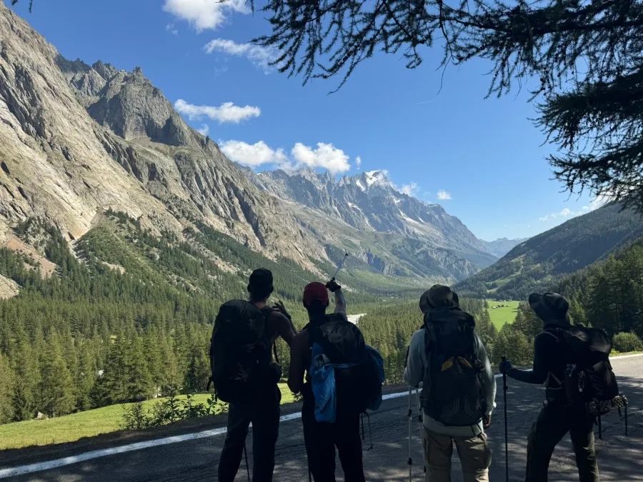 The trail climbing towards Col de la Seigne on the French-Italian border